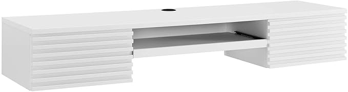 Modway Render Mid-Century Modern Wall Mount Office Desk White