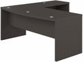 Bush Business Furniture Echo 72W Bow Front L Shaped Desk in Charcoal Maple