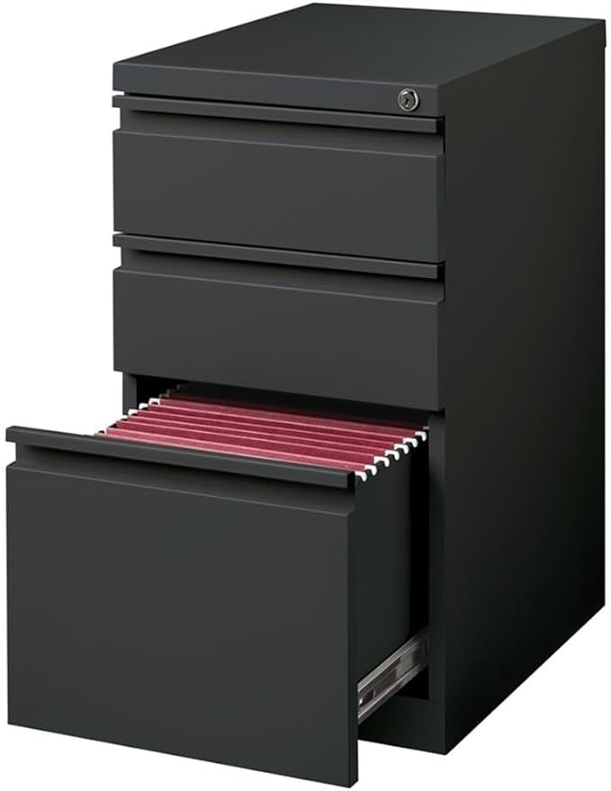 Home Square 2-Piece Set with Mobile Desk and Pedestal File 3-Drawer Box