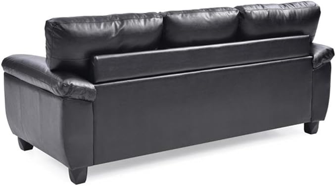 Glory Furniture Gallant Faux Leather Sofa in Black