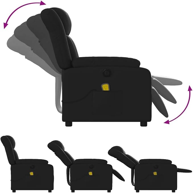 vidaXL Electric Massage Recliner Chair Black