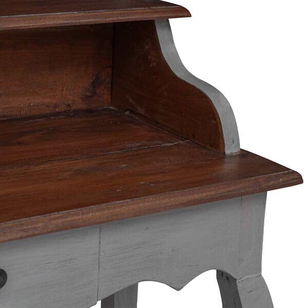 Antique-Style Wooden Writing Computer Desk Home Office Desk Writing Study Table PC Desk Workstation for Bedroom Solid Reclaimed Wood 31.5x15.7x36.2