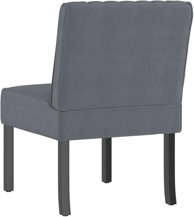Dark Grey Velvet Slipper Chair - Velvet Bedroom Armchair with Legs Living Room Chair for Living Room/Coffee/Vanity