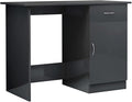 vidaXL Desk with Integrated Storage High Gloss Gray Finish Compact Design Durable Engineered Wood Modern Style Home Office Furniture - 39.4 x 19.7 x 29.9