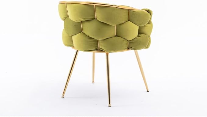 Luxury Modern Simple Leisure Velvet Single Sofa Chair Bedroom Lazy Person Household Dresser Stool Manicure Table Back Chair (Olive Green + Velvet-1)