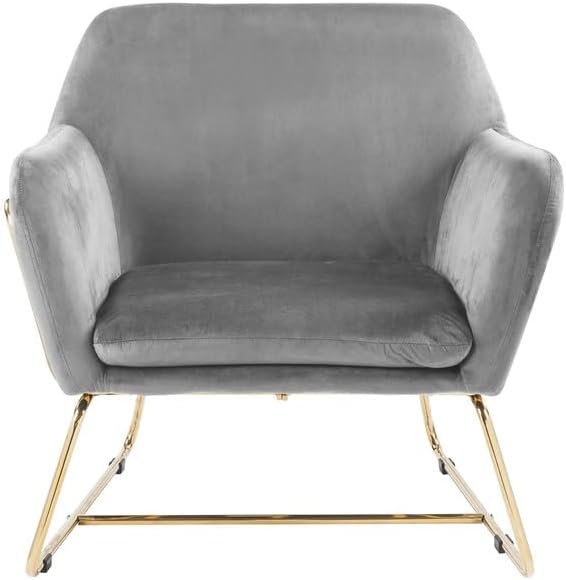 Gray Accent Chair with Metal Base 29.5 for Modern Living Room Decor