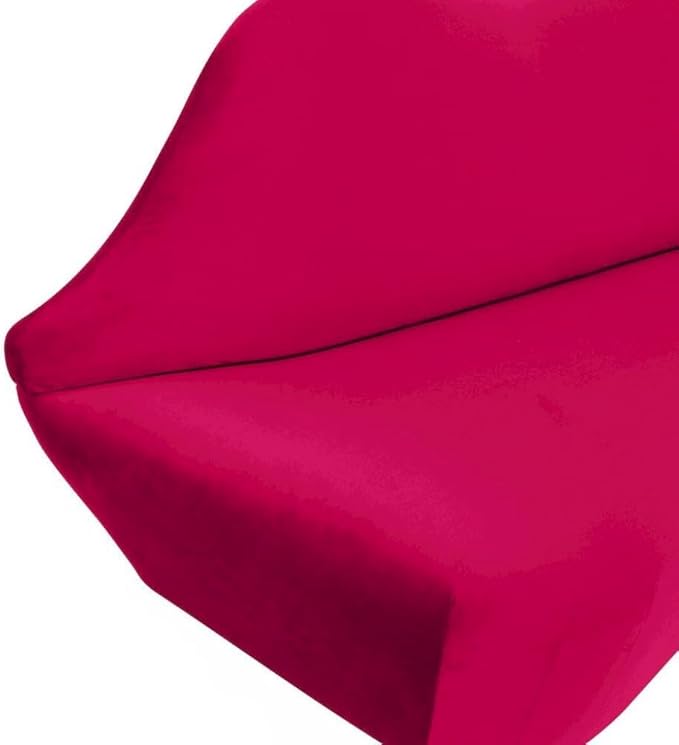 Hot Pink Velvet Loveseat with Sculpted Back A Unique Lips Sofa Design