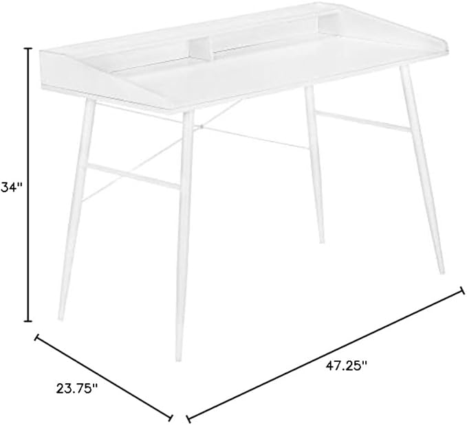 Monarch Specialties I 7535 Computer Desk Home Office Laptop Storage Shelves 48 L Work Metal Laminate White Contemporary Modern