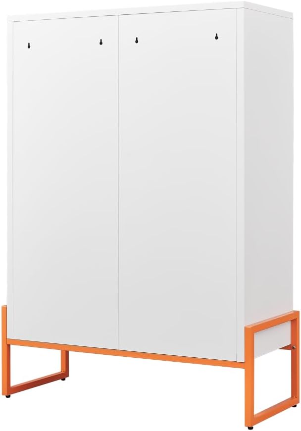 Suitable for Steel Storage cabinets in Living Rooms Kitchens and bedrooms and Office File Cabinet 2 Movable partitions (WG-White)