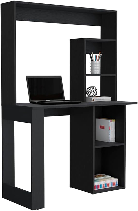 Penau Maine Desk with Hutch and Shelves Compact Design Spacious Work Surface Stylish Storage Modern Engineered Wood Perfect for Home Office and Small Spaces