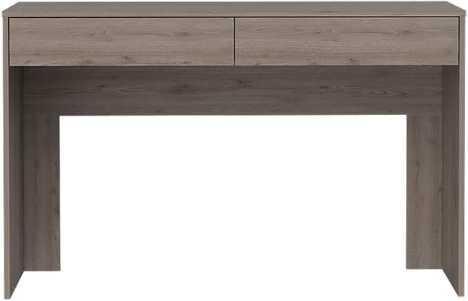 Computer Gaming Desk with Two Drawers Writing Laptop Desk Fair Share of Legroom Light Gray for Home Office