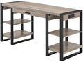 Scranton &amp Co 60 Work from Home Office Laptop Computer Desk with Storage in Driftwood and Black