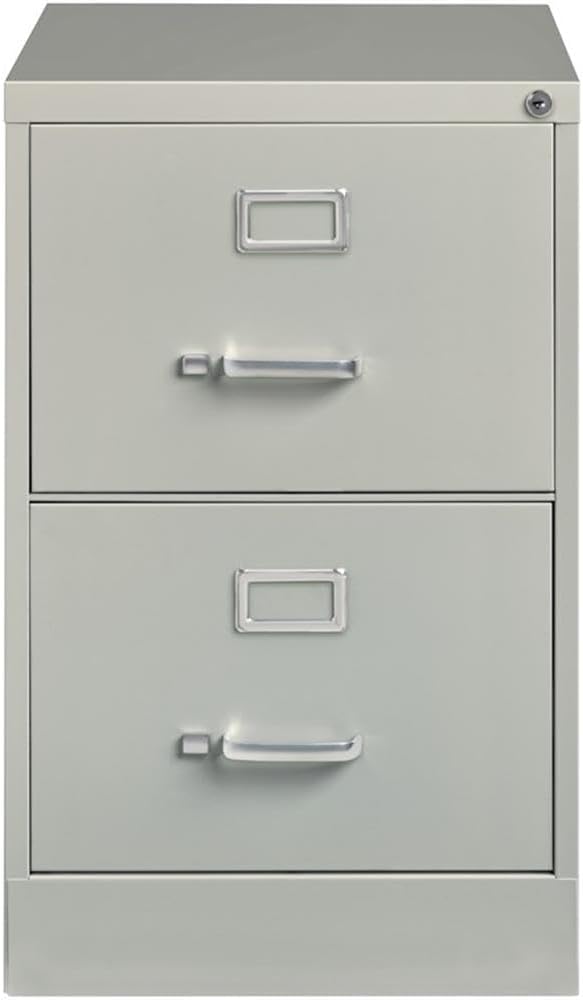 Pemberly Row 2 Drawers 28.38 Vertical Light Gray Metal Filing Cabinet Lockable Pre-Assembled Stationary Legal Size for Home Office