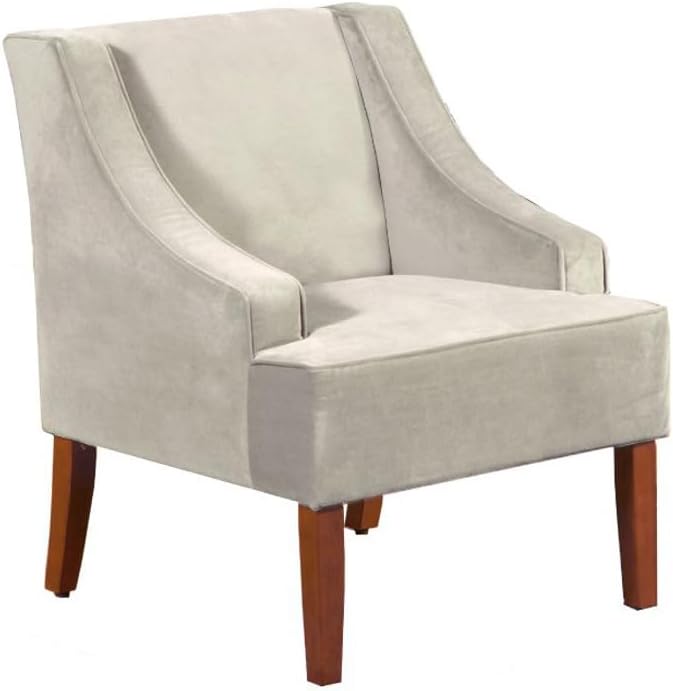 HomePop Swoop Arm Accent Chair Velvet Grey