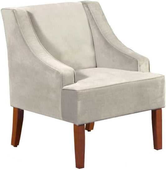 HomePop Swoop Arm Accent Chair Velvet Grey