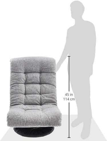 Amazon Basics Swivel Foam Lounge Chair with Headrest Floor-Compatible Adjustable Gaming 26.3D x 23.5W x 13.7H in Grey