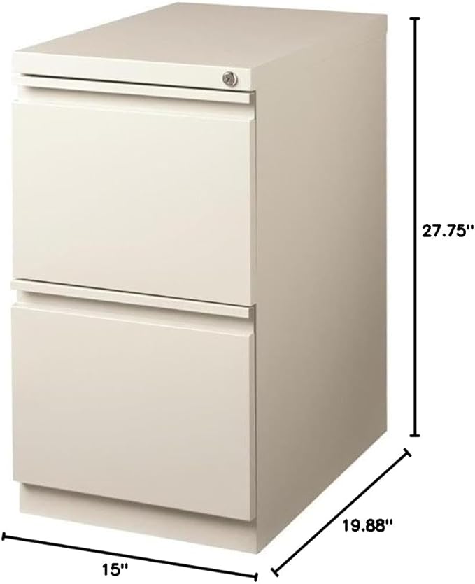 Home Square Mobile Pedestal 2-Drawer Filing Cabinet Set in Light Gray (Set of 2)
