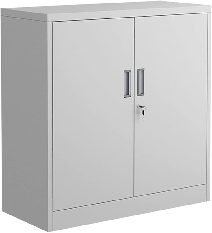File Cabinet Filing Cabinet Metal File Cabinet Lateral Filing Cabinet with Locking Double Cabinet Door Storage Cabinet for Home Office 33.4L×35.4H×15.3D White Office Furniture Filing Cabinets f