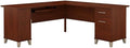 Bush Furniture Somerset 72W L Shaped Desk with Storage in Hansen Cherry 72-inch Large Corner Computer Table for Home Office Workspace