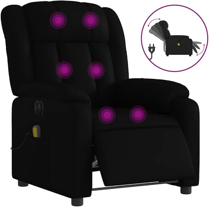 vidaXL Electric Massage Recliner Chair Black