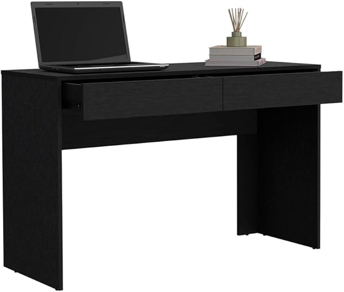 Computer Desk Home Office Desk Two Drawers Durable Furniture for Home Office Living Room Black Wengue Finish
