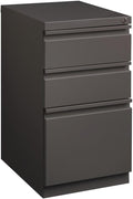 BOWERY HILL 3-Drawer Mobile Metal Filing Cabinet 20 Depth Espresso Finish Durable Commercial Grade with Full Extension Drawers Locking Storage for Office Fits Letter-Size Files