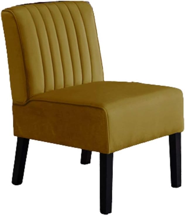 Mid Century Modern Accent Chairs Set of 2 with Minimalist Design Elegant Velvet Upholstery and Solid Wood Legs Ideal for Living Room or Bedroom Yellow