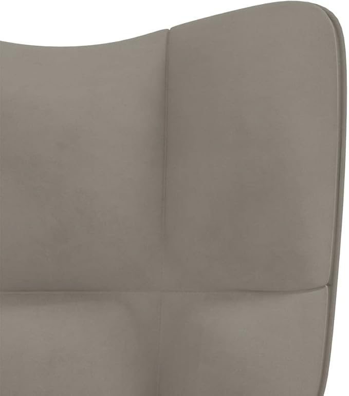 vidaXL Relaxing Chair - Light Gray Velvet Upholstered Armchair with Adjustable Height and Swivel Function for Home/Office Use 328161