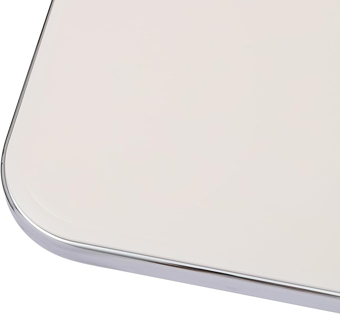Folding TV Tray Table Acrylic Foldable Desk No Assembly Required Mini Folding Desk for Home Office Living Room Bed Room Outdoor (Silver + White)