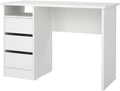 White Home Office Desk with 3 Drawers and Open Shelf Stylish Computer Desk and Study Table for Bedroom Office or Work from Home Workspace