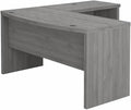 Bush Business Furniture Echo L Shaped Bow Front Office Desk in Modern Gray Modern Computer Table for Home or Professional Workspace