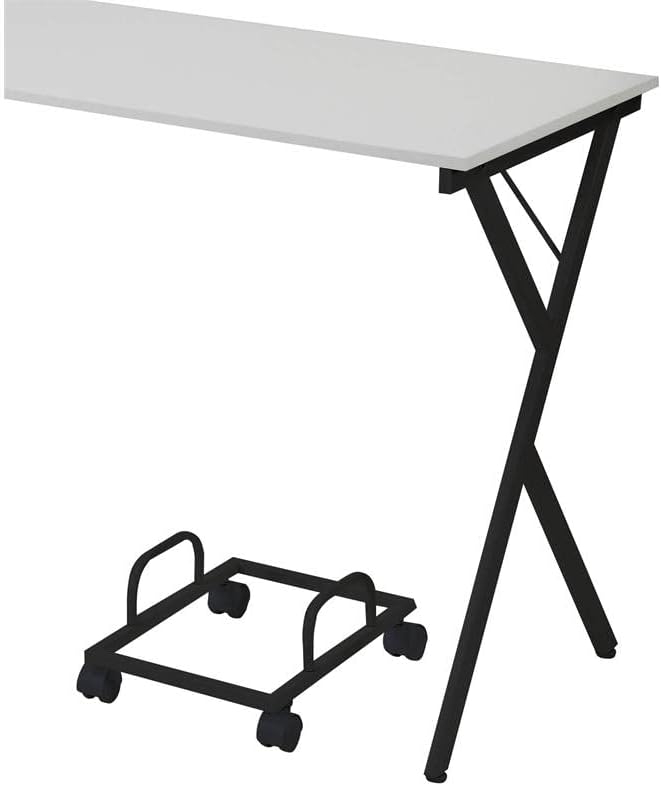 Acme Demas Wooden Top Computer Desk with Computer Holder in White and Black