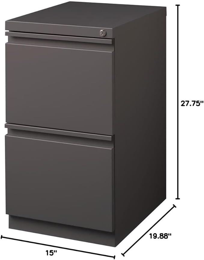 Home Square Mobile Pedestal 2-Drawer Filing Cabinet Set in Espresso