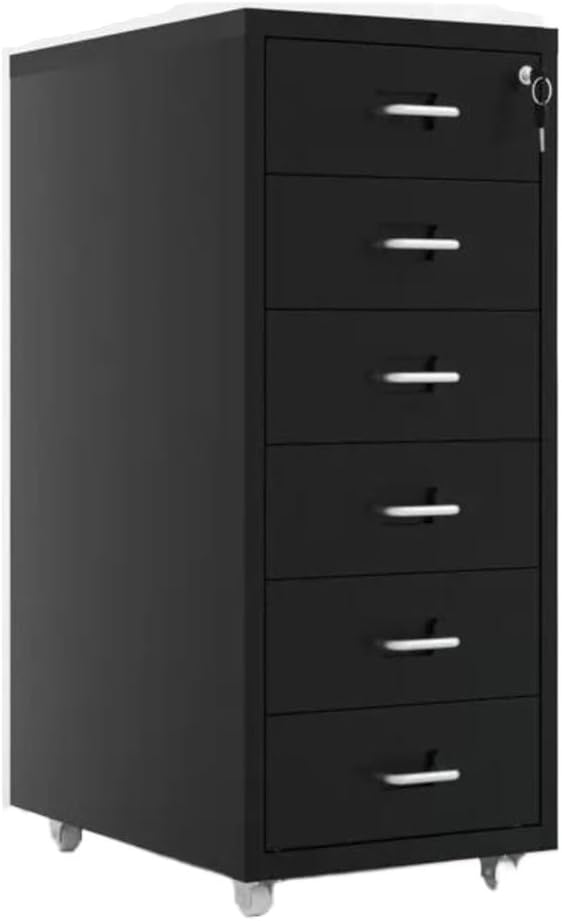 File Cabinet Tin Cabinet Storage Cabinet Under Desk Cabinet with Lock Mobile Drawer Cabinet Storage Data Cabinet (Color : Black)