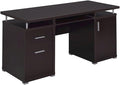 55-Inch Office Desk with Drawers – Brown Computer Desk with Storage Keyboard Drawer File Cabinet and Shelves for Home Office
