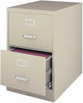 Pemberly Row 26.5 D Metal Vertical Filing Cabinet Legal Width 2 Drawer Putty Finish Durable Commercial Grade Steel Lockable Office Storage for Files Fully Assembled