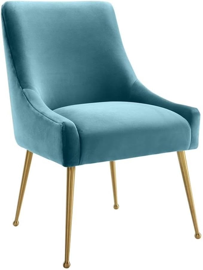 Tov Furniture Beatrix Velvet Dining Side Chair (Sea Blue)