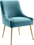 Tov Furniture Beatrix Velvet Dining Side Chair (Sea Blue)