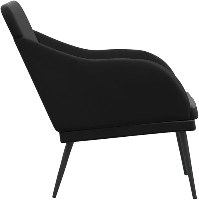 Modern Black Velvet Loveseat Bench Two Seater with Adjustable Armrests Soft Velvet Upholstery and Sleek Metal Frame for Living Room Bedroom Compact Sofa Bench for Small
