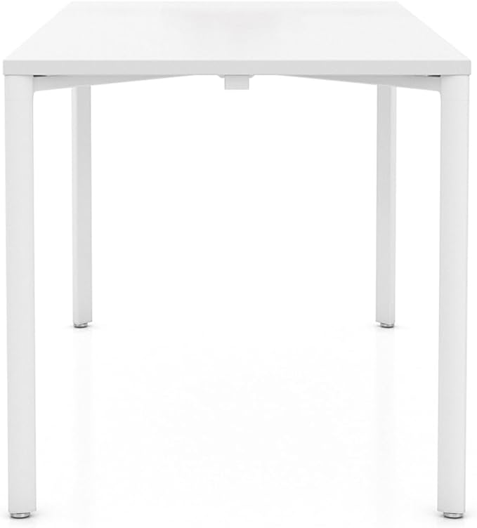 Laura Davidson Furniture Hudson Executive Desk Minimalist Commercial-Grade Computer Desk Writing Desk for Home Office Modern Desk (White Top with White Legs)