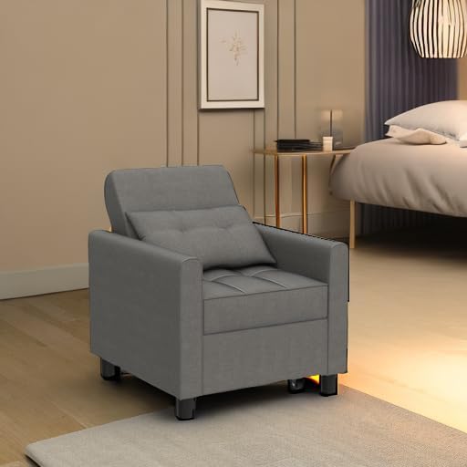 Aiho Sleeper Sofa Chair with Bed 3-in-1 Convertible Sofa Bed in Modern Linen Fabric for Apartment Living Room Study Dark Gray