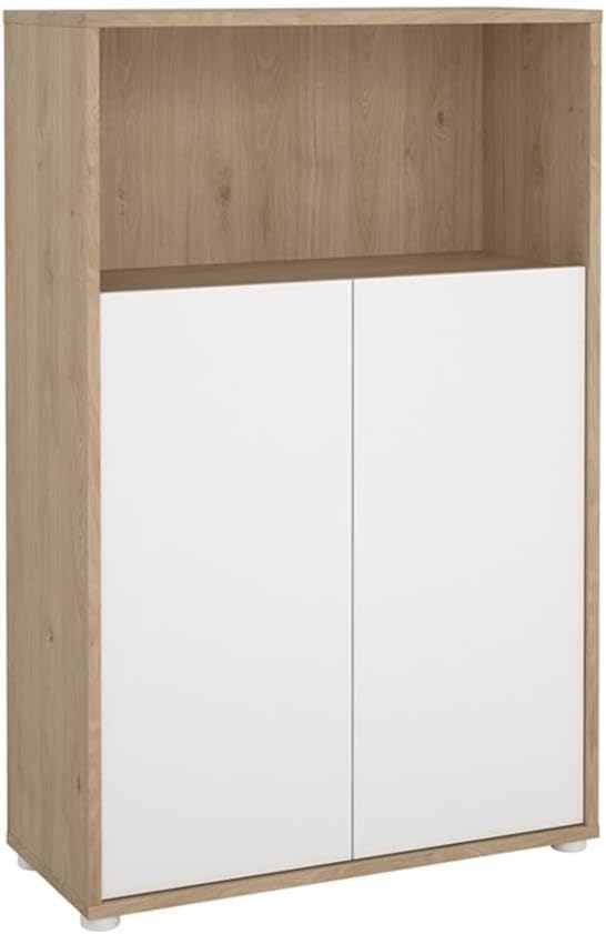 Pemberly Row Set of 2 Home Computer Office Desk &amp 3-Shelf Adjustable Bookcase