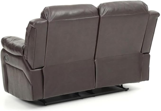 Glory Furniture Daria Faux Leather Reclining Loveseat in Dark Brown