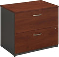 BOWERY HILL 2-Drawer Lateral File Cabinet Hansen Cherry Finish Thermally Fused Laminate 35.67 W x 23.35 D x 29.84 H Full-Extension Drawers Locking Mechanism Home or Office Filing Storage