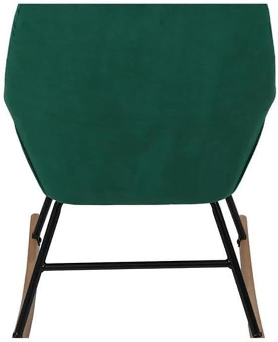 LuxenHome Modern Accent Velvet Chairs Upholstered Green Rocking Chair Dining Chairs Single Sofa Arm Chair for Living Room Bedroom Leisure Lounge Chairs with Metal Stand