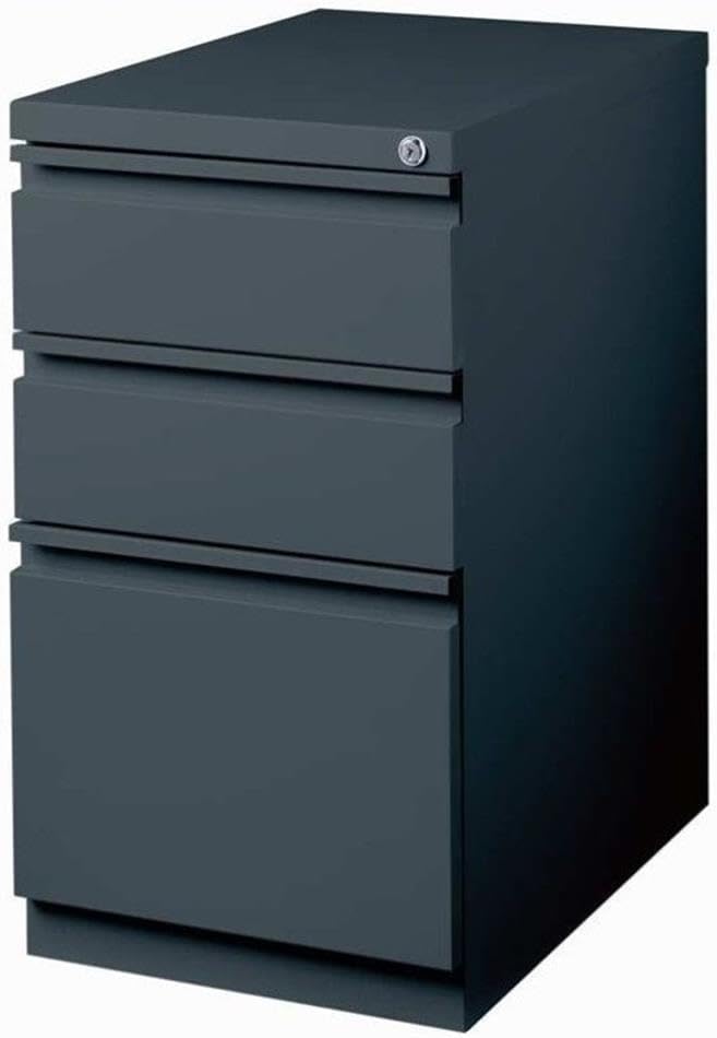 Home Square 2-Piece Set with Mobile Desk and Pedestal File 3-Drawer Box