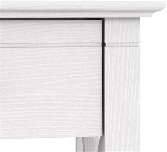 Bush Furniture Key West 60W L Shaped Desk with 2 Drawer Lateral File Cabinet in Pure White Oak Large Corner Table and Document Storage for Home Office