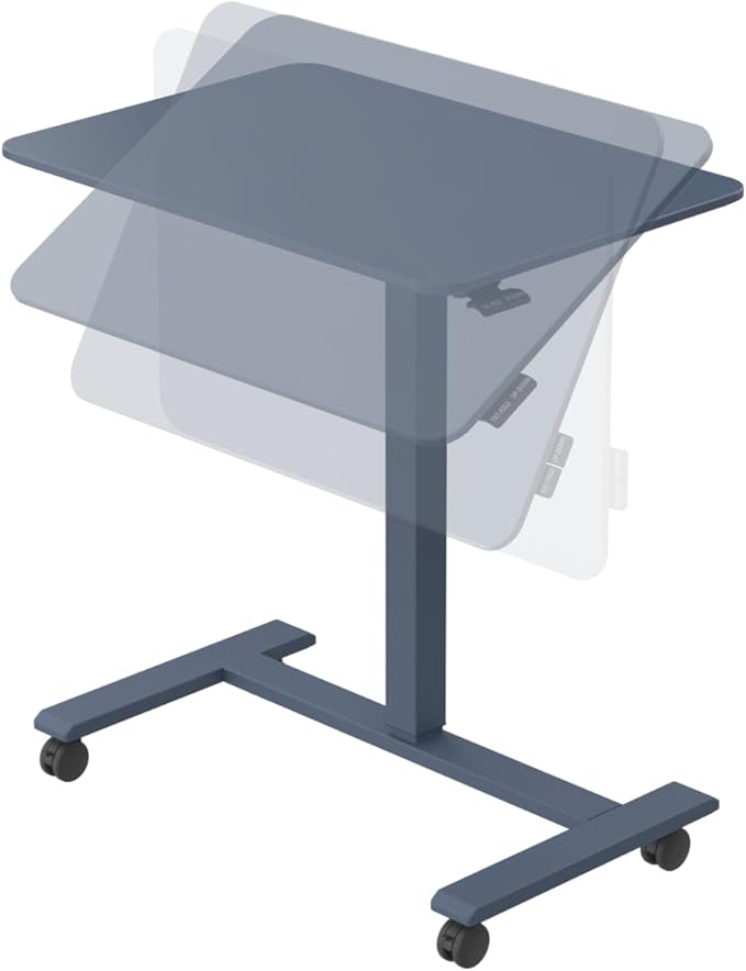 TopJob ANYDESK FOLD Mobile Standing Desk Portable with Lockable Wheels Foldable Stand Desk Rolling Computer Workstations Used for Home Couch Side Table Bedside Table in Bed Room Kitchen