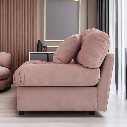 105 Comfy Cloud Sectional Couch 3 Seats Larger Sofa with 2 Pillows Minimalist Couch Modern Couches for Living Room Apartment Bedroom Office Pink