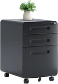 Removable File Cabinet Under Desk Storage Cabinet Filing Cabinet Three Drawer Office Cabinet Combination Lock Drawer Cabinet (Color : Black)